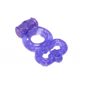 Фиолетовое эрекционное кольцо Rings Treadle с подхватом - Lola Games - в Архангельске купить с доставкой