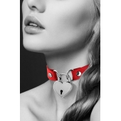 Красный чокер с замком в форме сердца - Bijoux Pour Toi - купить с доставкой в Архангельске