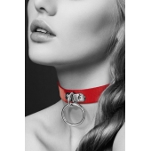Красный узенький чокер с кольцом - Bijoux Pour Toi - купить с доставкой в Архангельске