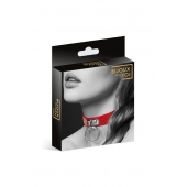 Красный узенький чокер с кольцом - Bijoux Pour Toi - купить с доставкой в Архангельске