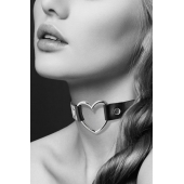 Чёрный чокер с кольцом в форме сердца - Bijoux Pour Toi - купить с доставкой в Архангельске
