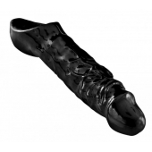 Чёрная увеличивающая насадка на член Mamba Cock Sheath Packaged - 16,5 см. - XR Brands - в Архангельске купить с доставкой