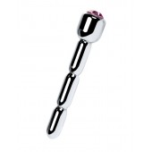 Серебристый уретральный плаг со стразом - 7 см. - ToyFa - купить с доставкой в Архангельске