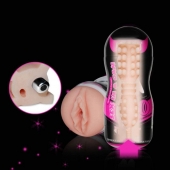 Мастурбатор-вагина Sex In A Can Vibra Vagina Tunnel - Lovetoy - в Архангельске купить с доставкой