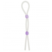 Прозрачное эрекционное кольцо-лассо SILICONE LASSO COCK RING DUAL BEADS - NMC - в Архангельске купить с доставкой