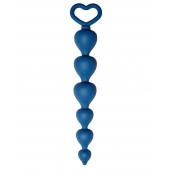 Синяя анальная цепочка Heart Ray - 17,5 см. - Le Frivole