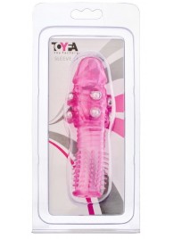 Стимулирующая розовая насадка с шишечками и шипами - 13,5 см. - Toyfa Basic - в Архангельске купить с доставкой