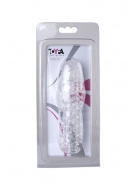 Прозрачная, закрытая насадка с шипами и точками - 13,5 см. - Toyfa Basic - в Архангельске купить с доставкой