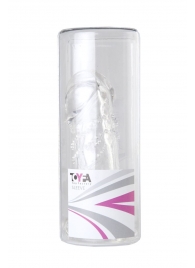 Прозрачная гелевая насадка с клиторальным отростком - 13 см. - Toyfa Basic - в Архангельске купить с доставкой