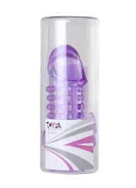 Закрытая фиолетовая насадка с 2 отростками - 13 см. - Toyfa Basic - в Архангельске купить с доставкой