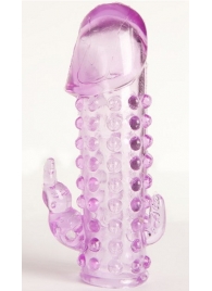 Закрытая фиолетовая насадка с 2 отростками - 13 см. - Toyfa Basic - в Архангельске купить с доставкой