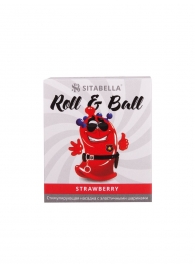 Стимулирующий презерватив-насадка Roll   Ball Strawberry - Sitabella - купить с доставкой в Архангельске