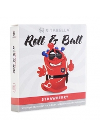 Стимулирующий презерватив-насадка Roll   Ball Strawberry - Sitabella - купить с доставкой в Архангельске
