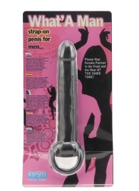 Чёрная насадка на пенис для анальной стимуляции WHATA MAN - 16 см. - Seven Creations - в Архангельске купить с доставкой