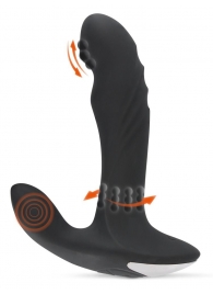 Черный вибромассажер простаты с функцией римминга Plug with Perineum Stimulator - 16,6 см. - Orion - в Архангельске купить с доставкой