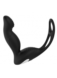 Черный вибромассажер простаты P-PLEASER W ERECTION ENHANCE - Dream Toys - в Архангельске купить с доставкой