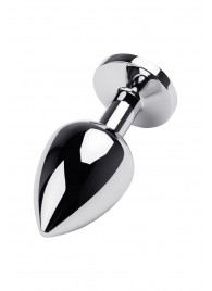 Серебристая коническая анальная пробка с красным кристаллом - 8 см. - ToyFa - купить с доставкой в Архангельске