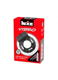 Чёрное эрекционное виброкольцо Luxe VIBRO  Африканский Эль Дьябло  + презерватив - Luxe - в Архангельске купить с доставкой