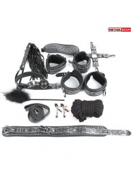 Чёрно-серебристый набор БДСМ - Notabu - купить с доставкой в Архангельске