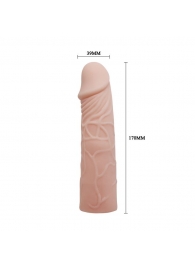 Закрытая телесная насадка-фаллос - 17 см. - Sex Expert - в Архангельске купить с доставкой