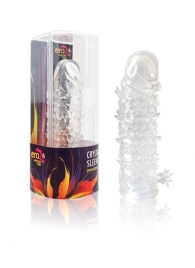 Закрытая прозрачная рельефная насадка Crystal sleeve - 13 см. - Erowoman-Eroman - в Архангельске купить с доставкой