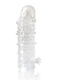 Закрытая прозрачная рельефная насадка Crystal sleeve - 13 см. - Erowoman-Eroman - в Архангельске купить с доставкой