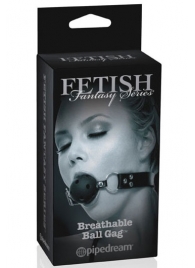 Черный кляп с дырочками Breathable Ball Gag - Pipedream - купить с доставкой в Архангельске