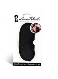 Черная маска на глаза Peek-a-Boo - Lux Fetish - купить с доставкой в Архангельске