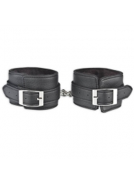 Черные фиксаторы для ног на цепи с мехом внутри - Lux Fetish - купить с доставкой в Архангельске