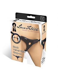 Черные плюшевые трусики для страпона - Lux Fetish - купить с доставкой в Архангельске