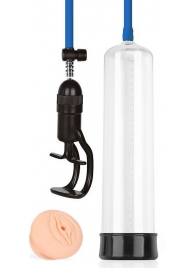 Прозрачная вакуумная помпа Sex Expert с насадкой-вагиной - Sex Expert - в Архангельске купить с доставкой