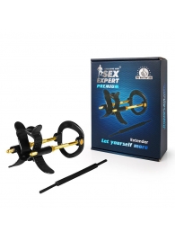 Черно-золотистый экстендер для пениса Sex Expert - Sex Expert - в Архангельске купить с доставкой