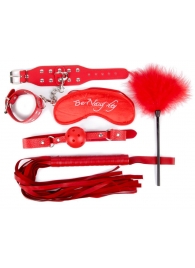 Набор красных БДСМ-аксессуаров из 5 предметов - Notabu - купить с доставкой в Архангельске
