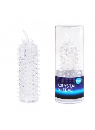 Закрытая рельефная насадка Crystal sleeve с усиками - 12 см. - Erowoman-Eroman - в Архангельске купить с доставкой