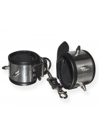 Серебристо-черные наручники с шипами и металлическим блеском - Sitabella - купить с доставкой в Архангельске