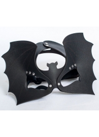 Черная кожаная маска на глаза  Летучая мышь - Sitabella - купить с доставкой в Архангельске