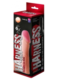 Телесная реалистичная насадка на Harness с коннектором BLACK LINE - 17 см. - LOVETOY (А-Полимер) - купить с доставкой в Архангельске