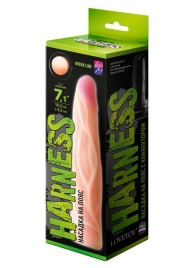 Телесная насадка с венками на Harness с коннектором GREEN LINE - 18 см. - LOVETOY (А-Полимер) - купить с доставкой в Архангельске
