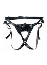 Черный пояс-трусики с насадкой  Soft-Принц  - 17 см. - LOVETOY (А-Полимер) - купить с доставкой в Архангельске