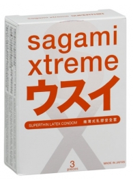 Ультратонкие презервативы Sagami Xtreme SUPERTHIN - 3 шт. - Sagami - купить с доставкой в Архангельске