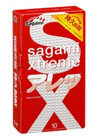 Утолщенные презервативы Sagami Xtreme Feel Long с точками - 10 шт. - Sagami - купить с доставкой в Архангельске