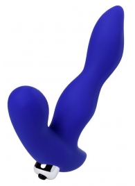 Синий силиконовый вибростимулятор простаты Stroman - 14,5 см. - ToyFa - в Архангельске купить с доставкой