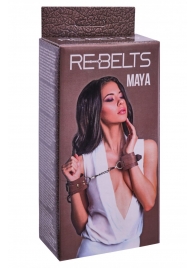 Коричневые кожаные наручники Maya - Rebelts - купить с доставкой в Архангельске