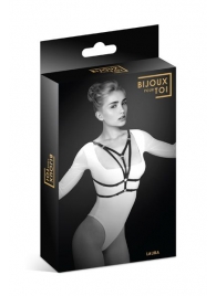 Черная упряжь на грудь Laura - Bijoux Pour Toi - купить с доставкой в Архангельске