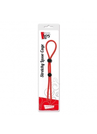 Красное лассо на пенис с двумя бусинами STRETCHY LASSO CAGE - Dream Toys - в Архангельске купить с доставкой
