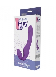 Фиолетовый безремневой вибрострапон DOUBLE DIPPER - Dream Toys - купить с доставкой в Архангельске