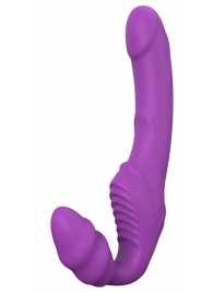 Фиолетовый безремневой вибрострапон DOUBLE DIPPER - Dream Toys - купить с доставкой в Архангельске