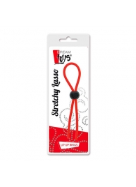 Красное эрекционное лассо с одной бусиной-утяжкой STRETCHY THIN LASSO - Dream Toys - в Архангельске купить с доставкой