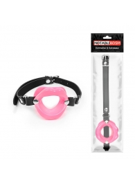 Розовый кляп-губки на черном ремешке - Notabu - купить с доставкой в Архангельске