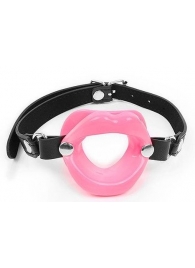 Розовый кляп-губки на черном ремешке - Notabu - купить с доставкой в Архангельске